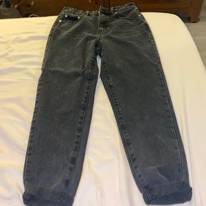 Princess Polly Black Denim Mom Jeans Size 4